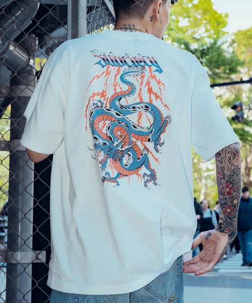 Subciety(サブサエティ)の「Eastern dragon Tee(Tシャツ/カットソー・メンズ・ブラック/ホワイト/グレー・SMALL/MEDIUM/LARGE/X-LARGE/XX-LARGE)」の2枚目の写真