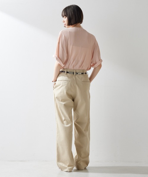 Whim Gazette(ウィムガゼット)の「シアービッグTシャツ(Tシャツ/カットソー・レディース・オフホワイト/ブラウン/ベビーピンク・FREE)」の13枚目の写真