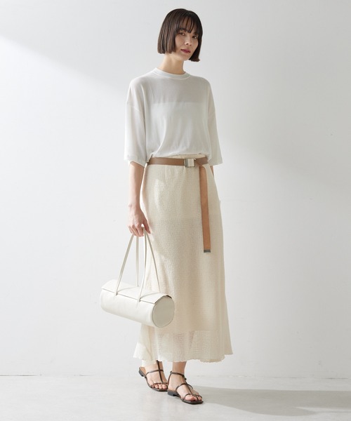 Whim Gazette(ウィムガゼット)の「シアービッグTシャツ(Tシャツ/カットソー・レディース・オフホワイト/ブラウン/ベビーピンク・FREE)」の22枚目の写真