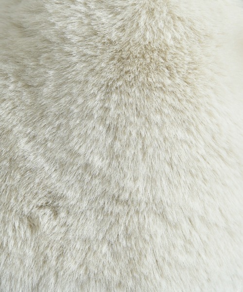 セール】フェイクレザーファースリーブジャケット（ノーカラー