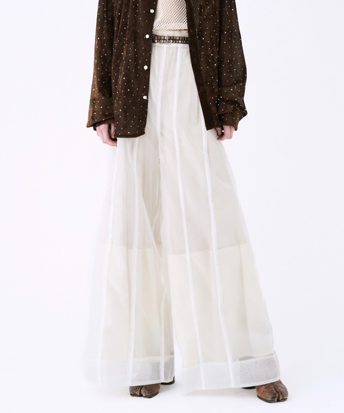 seytoサイズ3 / チュールレイヤードシアーワイドパンツ Tulle layered sheer wide pants / チュールレイヤードシアー