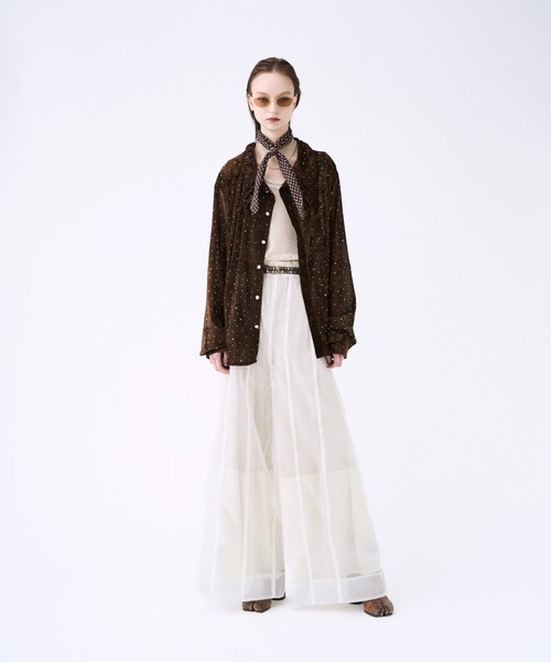 seyto サイズ3 / チュールレイヤードシアーワイドパンツ Tulle layered sheer wide pants / チュールレイヤードシアー