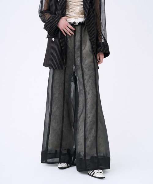 Tulle layered sheer wide pants / チュールレイヤードシアー