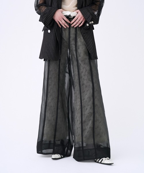 Tulle layered sheer wide pants / チュールレイヤードシアー