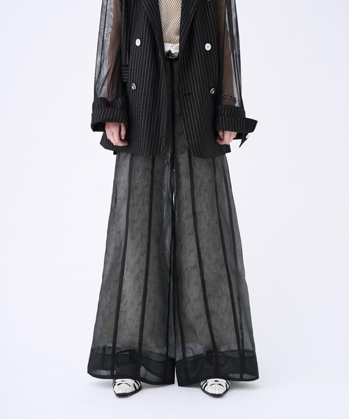 Tulle layered sheer wide pants / チュールレイヤードシアー