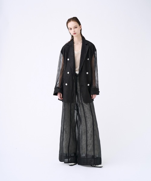 seytoサイズ3 / チュールレイヤードシアーワイドパンツ seyto（セイト）の「Tulle layered sheer wide pants / チュール