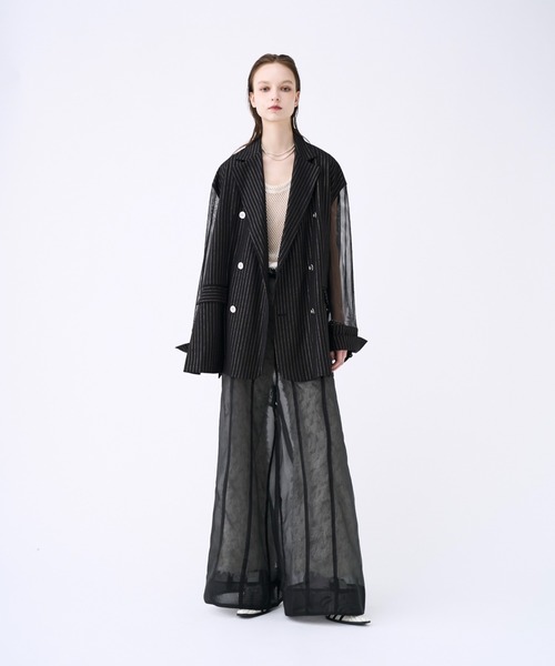 Tulle layered sheer wide pants / チュールレイヤードシアー