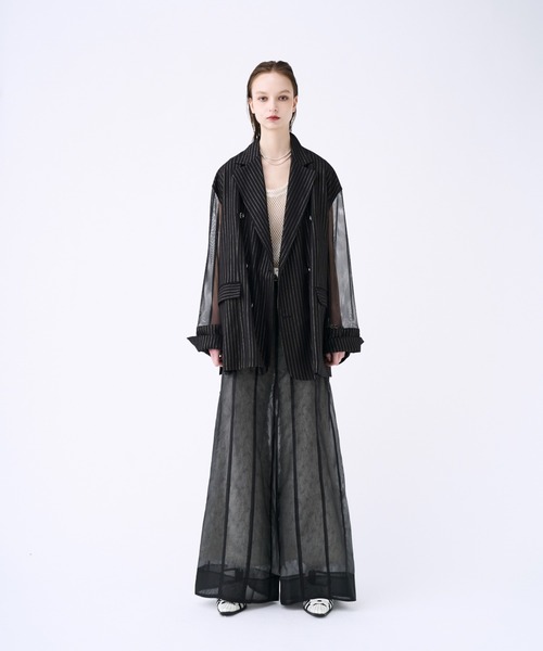 seytoサイズ3 / チュールレイヤードシアーワイドパンツ Tulle layered sheer wide pants / チュールレイヤードシアー
