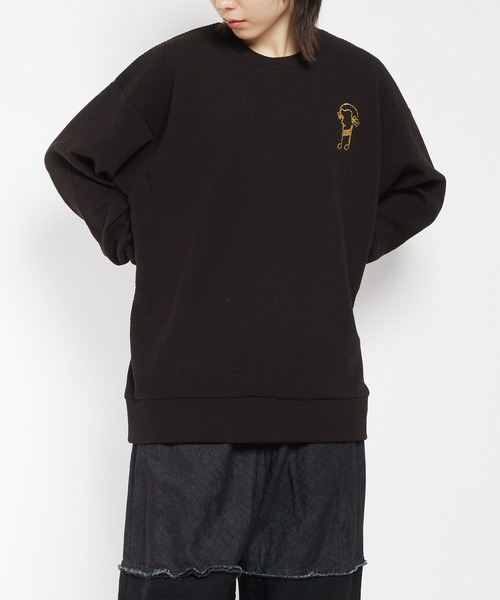 gomme（ゴム）の「フライトジャージー　長袖Ｔ（Tシャツ/カットソー・レディース・グレー/ブラック/ネイビー・MEDIUM）」の2枚目の写真