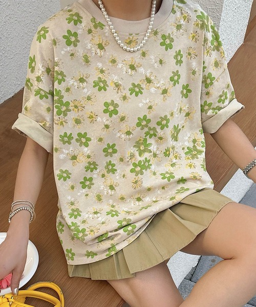 HOOK(フック)の「【HOOK】for girls デュアルムードプリントTシャツ (SS)(Tシャツ/カットソー・レディース・ダークグレー/ネイビー/パープル/ベージュ/ライトパープル/グリーン/グレー・FREE)」の4枚目の写真