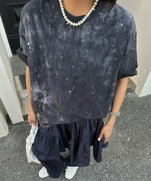 HOOK(フック)の「【HOOK】for girls デュアルムードプリントTシャツ (SS)(Tシャツ/カットソー・レディース・ダークグレー/ネイビー/パープル/ベージュ/ライトパープル/グリーン/グレー・FREE)」の11枚目の写真