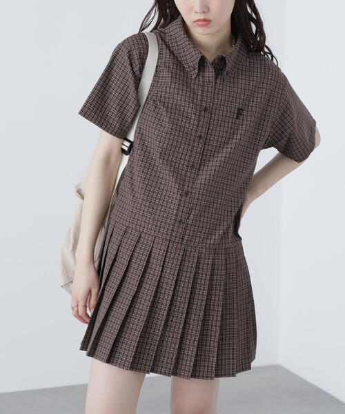 【Self-Portrait】上品チェック×プリーツ ミニワンピース 大人気】SELF PORTRAIT チェック柄 プリーツミニワンピース