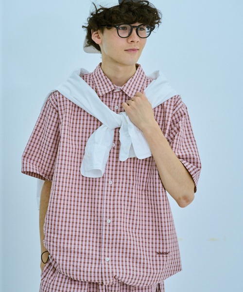 BROKEN BASE（ブロークンベース）の「チェックセットアップパジャマシャツ（シャツ/ブラウス・メンズ・ブルー系/ベージュ系/ピンク系・SMALL/MEDIUM/LARGE）」の3枚目の写真