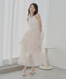 Chico ワンピース　ホワイト セール】【全店舗再入荷】ボトルネックAラインミニワンピース