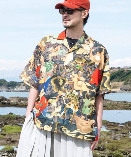 カヤ(カヤ)の「【カヤ】着る、NIPPON ART 浮世色メンズ開襟シャツ(シャツ/ブラウス・メンズ・その他2/その他1/その他3・FREE)」の3枚目の写真