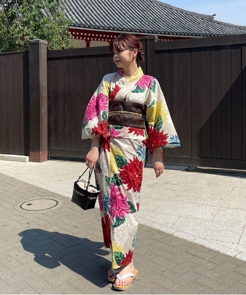 セール】KEITAMARUYAMA × Ameri BEIGE FLOWER YUKATA（浴衣