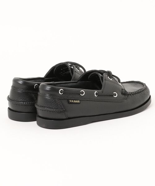 G.H.BASS BA20320 Textured BLACK JETTYⅡ デッキシューズ（モカシン