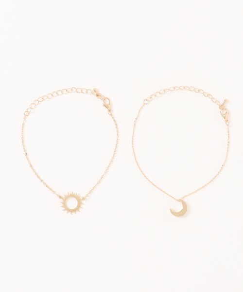 Mayree（メイリー）の「【float】月 太陽 モチーフ シンプル アンクレット【2本セット】（アンクレット・レディース・ゴールド/シルバー・FREE）」の3枚目の写真