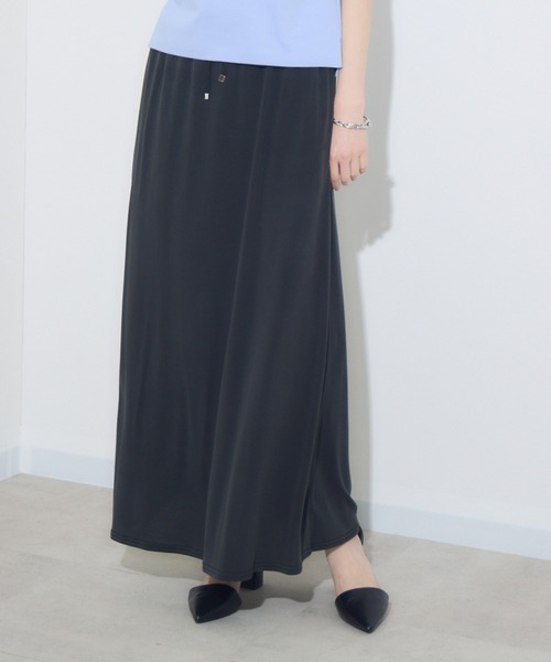 Paradise Picnic（パラダイスピクニック）の「ROSIEE　ソフト風合いイージースカート（スカート・レディース・ブラック/グレイッシュベージュ/オレンジ・FREE）」の2枚目の写真