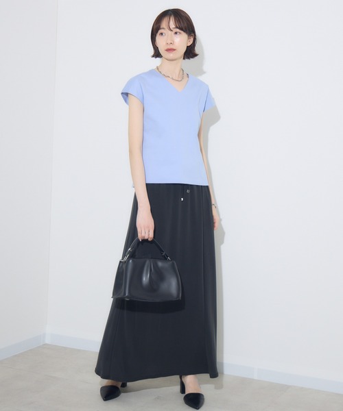 Paradise Picnic（パラダイスピクニック）の「ROSIEE　ソフト風合いイージースカート（スカート・レディース・ブラック/グレイッシュベージュ/オレンジ・FREE）」の7枚目の写真