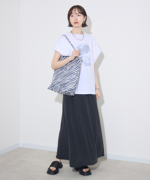 Paradise Picnic（パラダイスピクニック）の「ROSIEE　ソフト風合いイージースカート（スカート・レディース・ブラック/グレイッシュベージュ/オレンジ・FREE）」の8枚目の写真