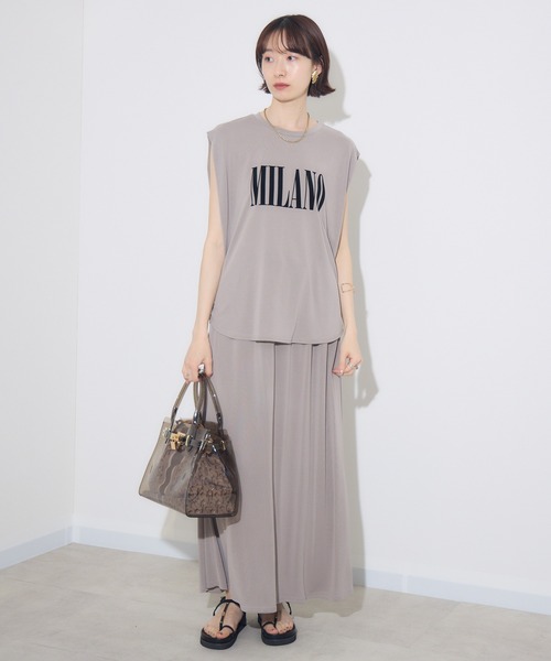 Paradise Picnic（パラダイスピクニック）の「ROSIEE　ソフト風合いイージースカート（スカート・レディース・ブラック/グレイッシュベージュ/オレンジ・FREE）」の13枚目の写真