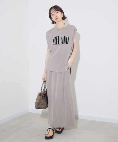 Paradise Picnic（パラダイスピクニック）の「ROSIEE　ソフト風合いイージースカート（スカート・レディース・ブラック/グレイッシュベージュ/オレンジ・FREE）」の14枚目の写真