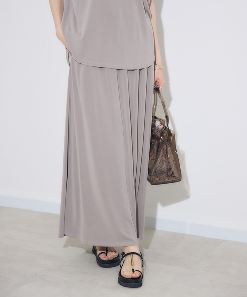 Paradise Picnic（パラダイスピクニック）の「ROSIEE　ソフト風合いイージースカート（スカート・レディース・ブラック/グレイッシュベージュ/オレンジ・FREE）」の17枚目の写真