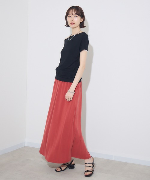 Paradise Picnic（パラダイスピクニック）の「ROSIEE　ソフト風合いイージースカート（スカート・レディース・ブラック/グレイッシュベージュ/オレンジ・FREE）」の20枚目の写真