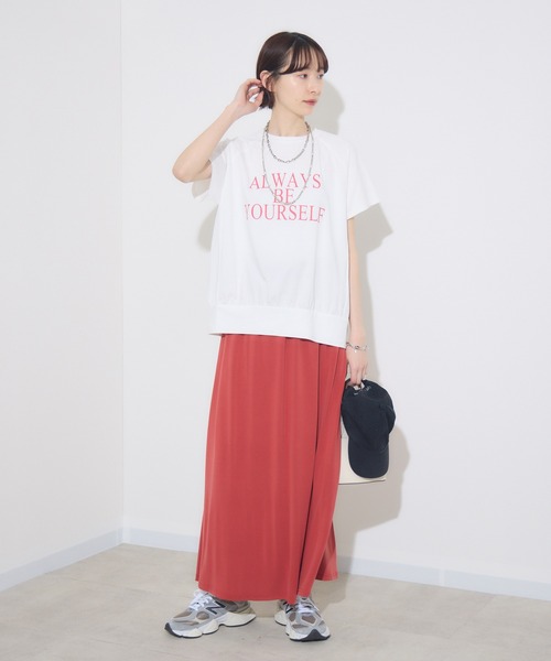 Paradise Picnic（パラダイスピクニック）の「ROSIEE　ソフト風合いイージースカート（スカート・レディース・ブラック/グレイッシュベージュ/オレンジ・FREE）」の22枚目の写真