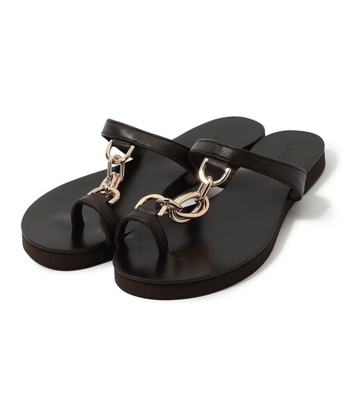 LAOCOONTE（ラオコンテ）の「【別注】LAOCOONTE CAMILA フラットサンダル（サンダル・レディース・ダークブラウン・38/37/36）」の2枚目の写真