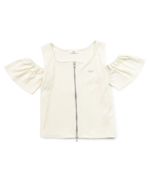 algy（アルジー）の「リブ肩あきトップス（Tシャツ/カットソー・キッズ・ブラック/カーキ/アイボリー・SMALL/MEDIUM/X-SMALL/XX-SMALL）」の2枚目の写真