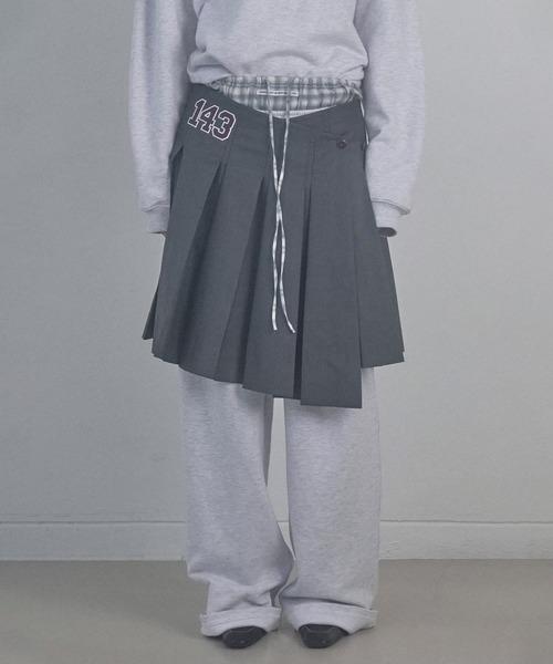 ★SCULPTOR★ Boxer Layered Sweatpants Melange Gray SC24S412N セール】Boxer Layered Sweatpants（その他パンツ）｜SCULPTOR