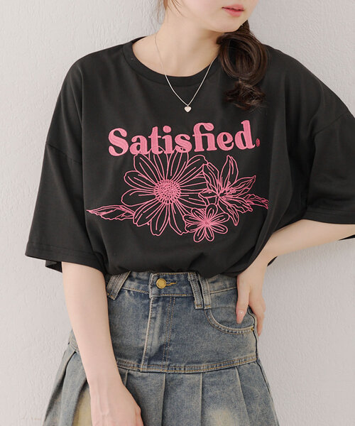 COACH◆フローラル刺繍/花/Tシャツ/S/コットン/ブラック/ロゴ/33867 COACH(コーチ) / フローラル刺繍/花/Tシャツ/S/コットン