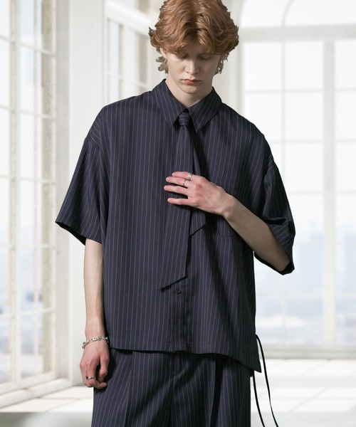 ANEDIST（アンディスト）の「ボウタイ付きサイドレースストライプシャツ（シャツ/ブラウス・メンズ・ネイビー/チャコールグレー・L/M）」の21枚目の写真