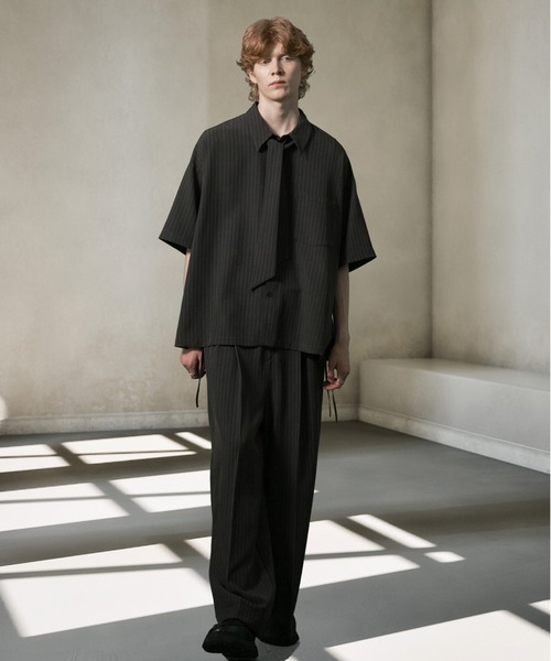 ANEDIST（アンディスト）の「ボウタイ付きサイドレースストライプシャツ（シャツ/ブラウス・メンズ・ネイビー/チャコールグレー・L/M）」の9枚目の写真