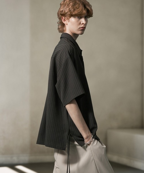 ANEDIST（アンディスト）の「ボウタイ付きサイドレースストライプシャツ（シャツ/ブラウス・メンズ・ネイビー/チャコールグレー・L/M）」の7枚目の写真