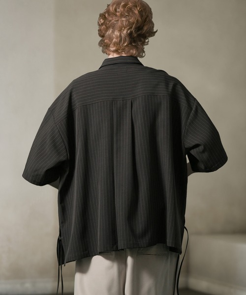 ANEDIST（アンディスト）の「ボウタイ付きサイドレースストライプシャツ（シャツ/ブラウス・メンズ・ネイビー/チャコールグレー・L/M）」の8枚目の写真