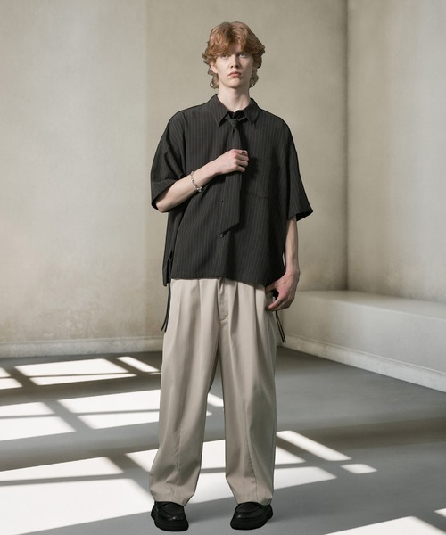 ANEDIST（アンディスト）の「ボウタイ付きサイドレースストライプシャツ（シャツ/ブラウス・メンズ・ネイビー/チャコールグレー・L/M）」の10枚目の写真