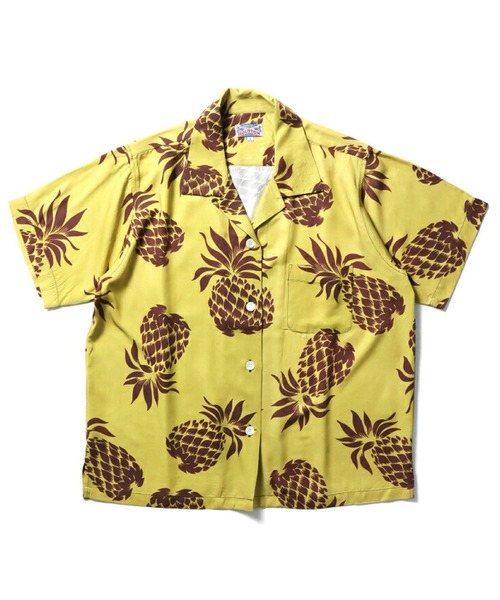 HOUSTON(ヒューストン)の「HOUSTON アロハシャツ(PINEAPPLE)(シャツ/ブラウス・レディース・ブラック/チャコールグレー/ネイビー/ゴールド・1)」の4枚目の写真