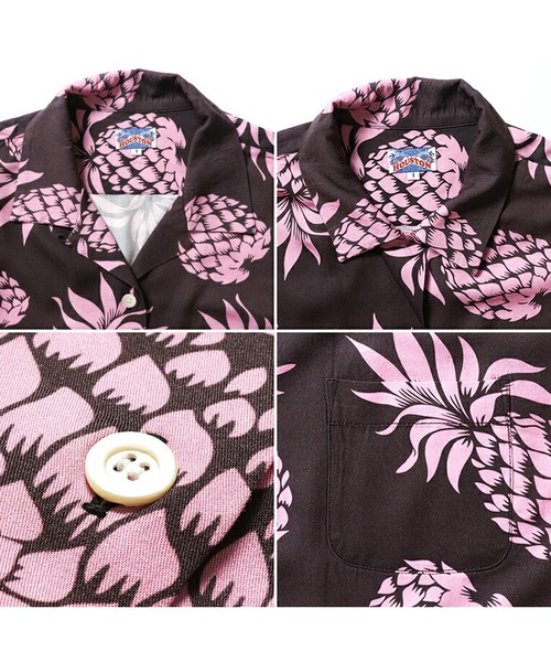 HOUSTON(ヒューストン)の「HOUSTON アロハシャツ(PINEAPPLE)(シャツ/ブラウス・レディース・ブラック/チャコールグレー/ネイビー/ゴールド・1)」の6枚目の写真