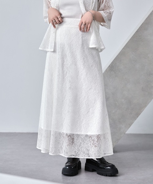 ☆ERDEM☆ エレガントフラワーレースフレアロングスカート♪ ショッピングゴー shoppinggo ロングスカート 花柄 水墨柄 総柄