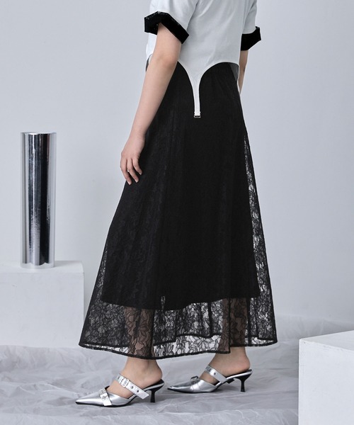 中古】美品 24AW enrica エンリカ ラクーンウール ウエストゴム フリル  