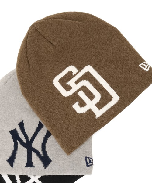 NEW ERA(ニューエラ)の「ニューエラ ニット帽ビーニー MLB ジャガード(ニットキャップ/ビーニー・メンズ・ブラック/グレー/ブラウン・FREE)」の3枚目の写真