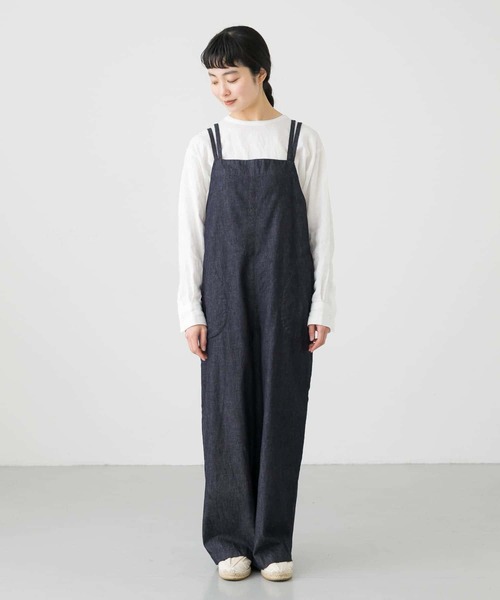 【かぐれ】デニムサロペット　アイボリー かぐれ（カグレ）の「デニムサロペット（サロペット