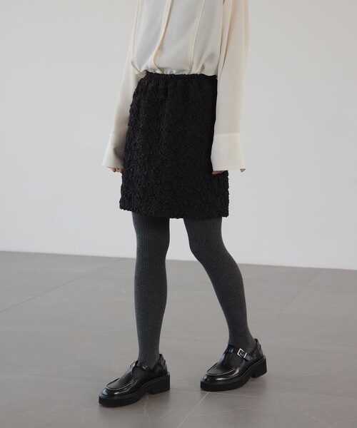 EMMEL REFINES（エメルリファインズ）の「＜EMMEL REFINES＞EM フクレジャカード ミニスカート（スカート・レディース・ホワイト/ブラック・M/S）」の2枚目の写真