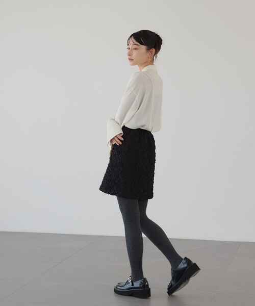 EMMEL REFINES（エメルリファインズ）の「＜EMMEL REFINES＞EM フクレジャカード ミニスカート（スカート・レディース・ホワイト/ブラック・M/S）」の12枚目の写真