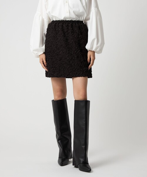 EMMEL REFINES（エメルリファインズ）の「＜EMMEL REFINES＞EM フクレジャカード ミニスカート（スカート・レディース・ホワイト/ブラック・M/S）」の10枚目の写真