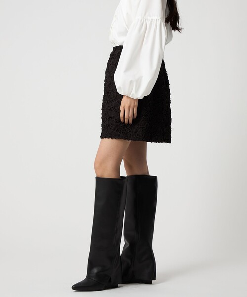 EMMEL REFINES(エメルリファインズ)の「<EMMEL REFINES>EM フクレジャカード ミニスカート(スカート・レディース・ホワイト/ブラック・M/S)」の9枚目の写真