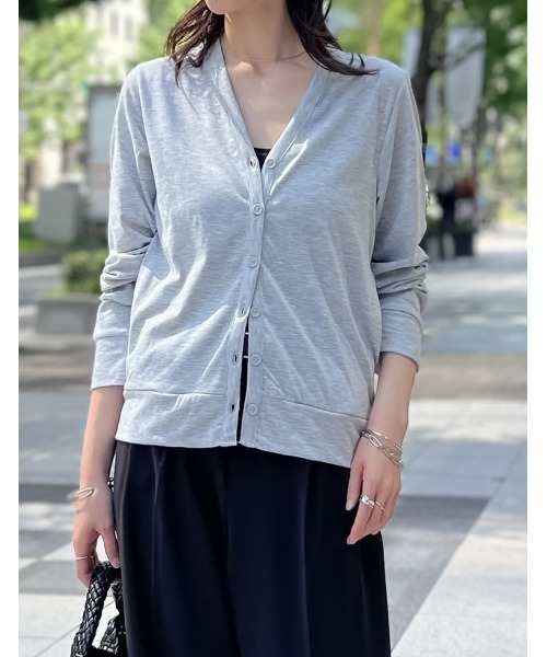 新品　グレー Vネック カーディガン 長袖 TONAL（トーナル） カーディガン PREMIUM FOX×CASHMERE Vネック